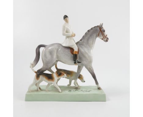 A Royal Worcester model, Going Hunting, modelled by Doris Lindner, marked to base Colour Sample   Condition report:  No Worce