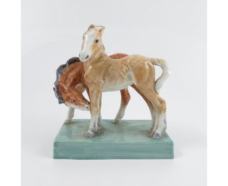 A Royal Worcester model, Foals, from the Zoo Babies series, modelled by Doris Lindner, model number 3152, dated 1952, height 