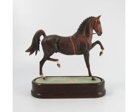 A Royal Worcester limited edition model, Hackney Stallion, modelled by Doris Lindner, with plinth and certificate   Condition