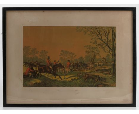After Cruickshank, two 19th century coloured engravings, Bow Street and Cock fighting, 5.5ins x 7.5ins, together with a set o