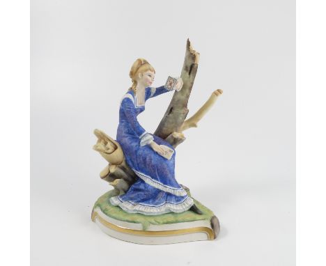 A Royal Worcester model, from the Victorian Figures series, Cecilia, boxed with certificate   Condition report:  Good conditi