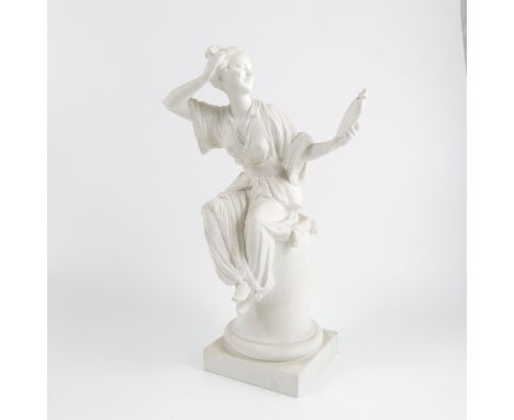 A Royal Worcester parian model, Le Mirroir, modelled by A Azori, model number 3588, height 11.75ins   Condition report:  Dirt