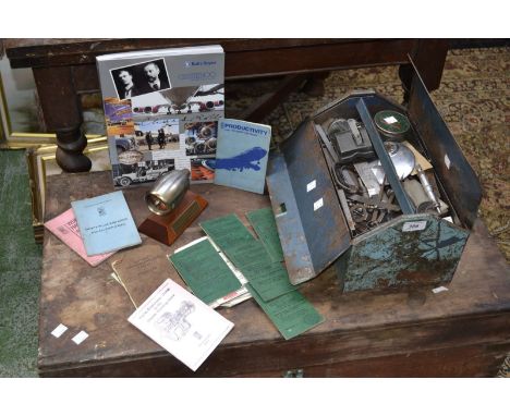 Rolls Royce ephemera including a model Rolls Royce turbine jet engine with plaque inscribed 'Presented to Mick Hoyle from fri