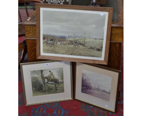 Michael Lyne, by and after, The Waddon Chase at Waterloo, a hunting print; Cecil Aldin, by and after, Taking the Fence; R Dup