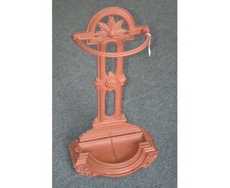 A Victorian cast iron painted walking stick stand