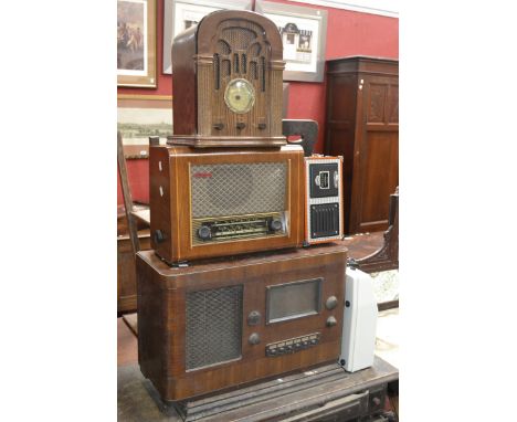 Vintage Radios - a His Master Voice 658 model valve radio; others Pye, Casio etc a Typewriter (5)