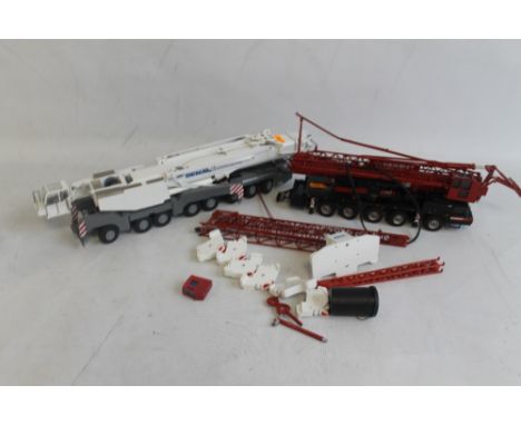 A 1:50 SCALE MAMMOET SPIERINGS SK599-AT5 MOBILE ENGINEERING CRANE, together with a Conrad 1:50 scale Demag telescopic Mobile 