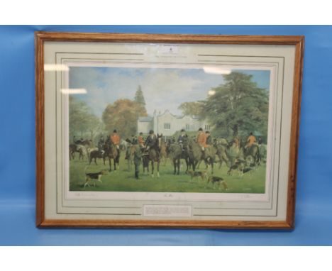 A FRAMED AND GLAZED PRINT TITLED 'THE MEET' SIGNED R. GIBBONS