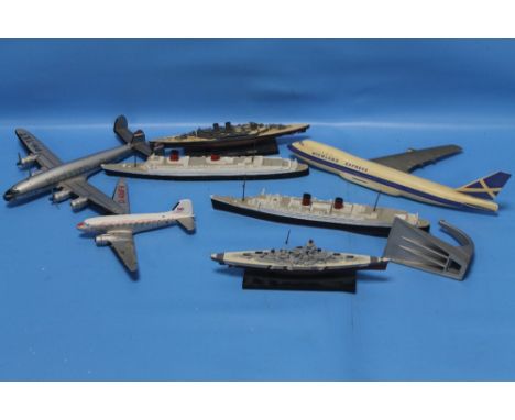 CORGI AND OTHER MODELS, to include Aeroplanes, Ships, and a Douglas Dakota etc