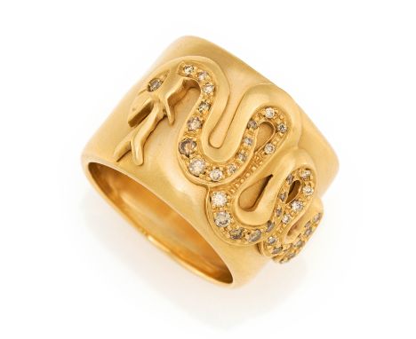 POMELLATODiamant-Ring. Herkunft: Italien. Material: 750/- Rotgold, Punze. Gesamtgewicht: ca. 20,5 g. EU-RM: 61. Diamanten: 40