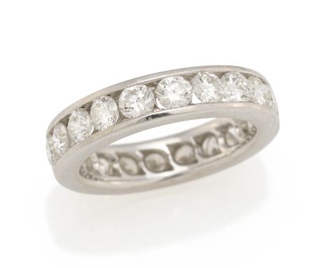 MEMORY-DIAMANT-RING. Herkunft: Deutschland. Datierung: Um 2000. Material: 750/- Weißgold, Punze. Gesamtgewicht: ca. 5,0 g. EU