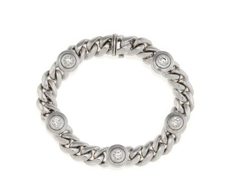 WEMPEDiamant-Armband. Herkunft: Deutschland. Datierung: Um 1980. Material: 750/- Weißgold, Punze. Gesamtgewicht: ca. 89,5 g. 