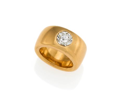 WEMPEDiamant-Ring. Herkunft: Deutschland. Datierung: Um 1990. Material: 750/- Gelbgold, Punze. Gesamtgewicht: ca. 30,0 g. EU-