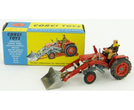 A boxed Corgi Massey-Ferguson 165 tractor with shovel.
