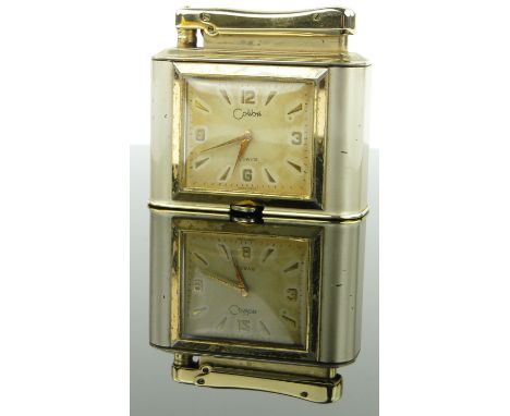 A Colibri table lighter/clock, 
GWO, length 3".
