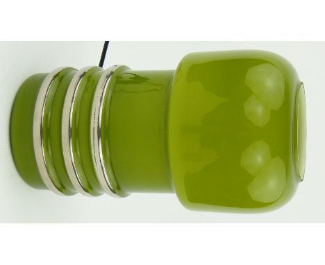 Retro Swedish glass table lamp, 
height 12".