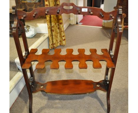 A Victorian mahogany hunting boot stand.