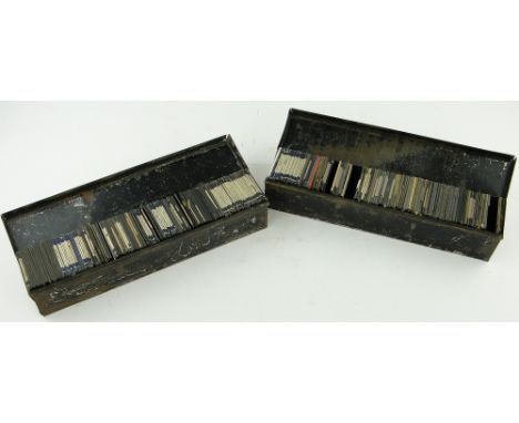 2 boxes of early glass magic lantern slides.