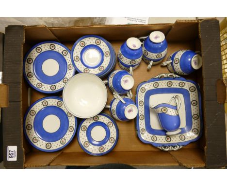 Cresent England Floral Decorated Tea Set: 36 pieces 