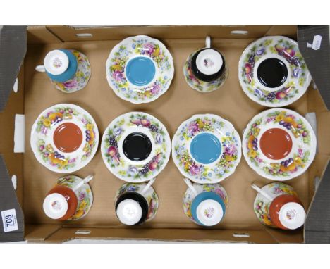 Royal Albert Country Fayre Patterned Cups &amp; Saucers: 12 pieces 