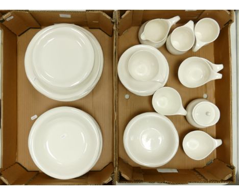 A large collection of Portmeirion Liquid Pattern Tea &amp; Dinner: including boxed teapot, 42 pieces in 2 trays 