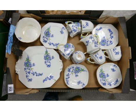 Royal Stafford Hand Decorated Floral Flower Handed Tea set: 19 pieces 