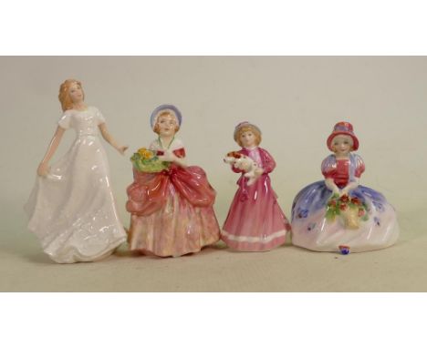 Royal Doulton Child Figures to include: Cissie HN1809, my First Figurine HN3424, Monica HN1467 &amp; Friendship(4) 