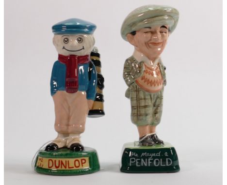 Royal Doulton Limited Edition Advertising figures  Penfold Golfer MCL1 &amp; Dunlop Caddie MCL2 (2): 
