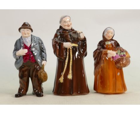 Coalport Figures of Monk, Chimney Sweep &amp; Flower Seller(3): 