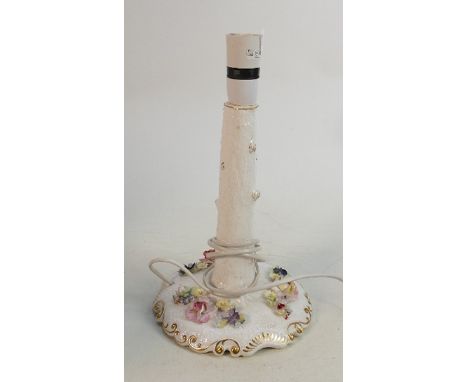 Royal Crown Derby Floral Decorated Lamp Base: light damage noted to petals, height 32cm 