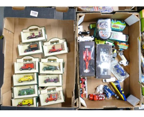 A mixed collection of Days Gone By &amp; Mattel &amp; similar Model Vehicles(2 trays): 