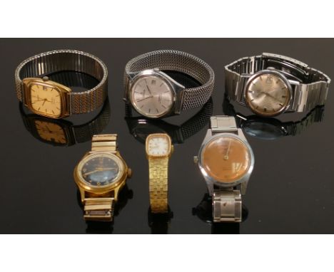 A collection of Gentleman's vintage wristwatches: Including Bentina Star automatic Avia, Amida, Lorus, Ingersol etc. (6) 