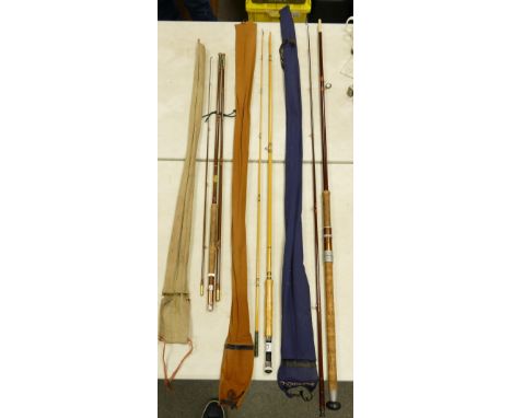 Vintage Fishing Rods to include: 10 ft Mibro Trufly, Edgar Sealy Fly Rod &amp; Foster Bros item(3) 