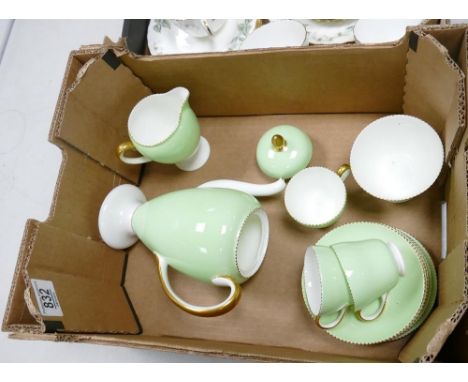 Wedgwood part coffee set: to include coffee pot, milk jug, sugar bowl, 6 saucers, 3 cups 