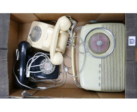 A collection of Vintage Dial Telephones &amp; Bush Retro Radio 