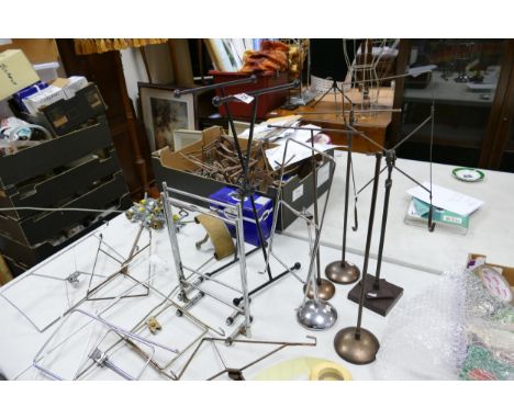 A large collection of Vintage Metal Window Display Stands &amp; Accessories: 