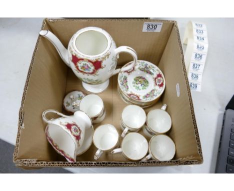 Foley pheasant patterned coffee set: to include coffee pot, 6 coffee cans &amp; saucers, milk jug and sugar bowl 