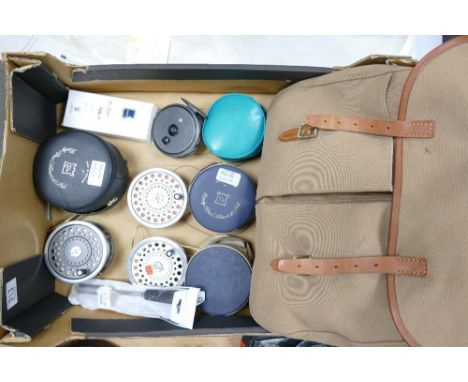 A collection of Vintage Hardy &amp; similar fishing tackle to include: Marquis Salmon No2 Reel &amp; Spools, Viscount 140 Ree