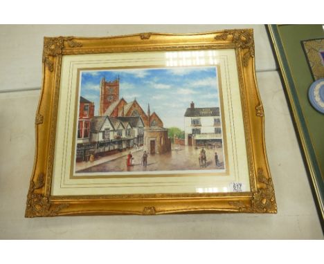 Framed Local Interest Limited edition print: Red Lion Square newcastle 1860, 50cm x 59vm 