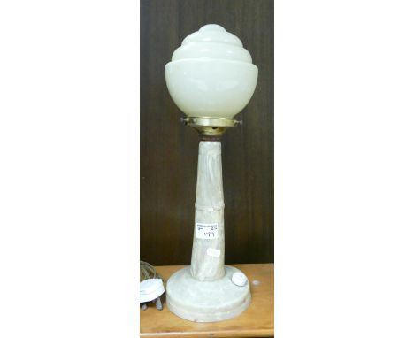 Regulite Branded Plastic / Rubberoid Art Deco Lamp Base &amp; Shade: height complete 46cm 