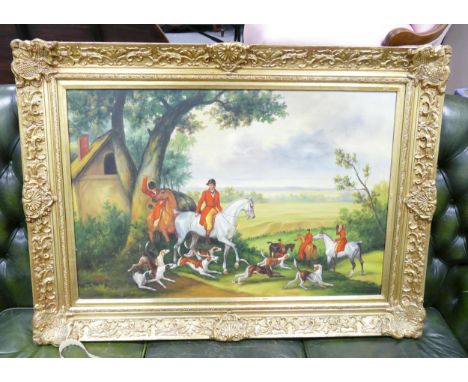 Reproduction Heywood Hardy Large Gilt Framed Hunting Theme Print: 83 x 115cm 