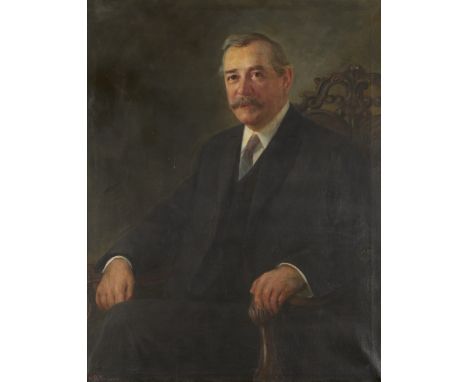 Nicholas R. Brewer (American, 1857-1949). Oil on canvas portrait painting of Otto Bremer (German/American, 1867-1951). Signed