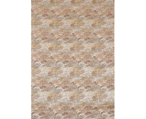 A decorative bolt of Japanese brocade, late 19th or first part of 20th century, woven in golds and autumn colours depicting a