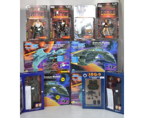 A quantity of boxed Star Trek figures by Playmates to include Next Generation 'Klingon Attack Cruiser' collector's edition no