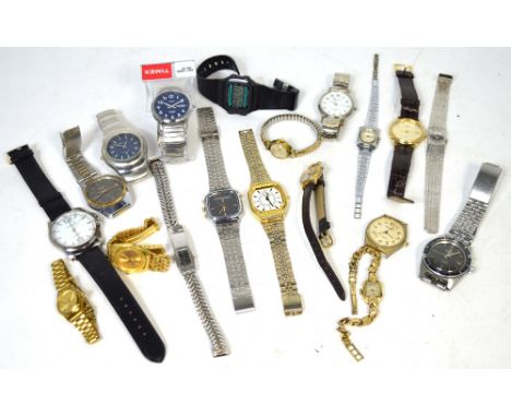 A quantity ladies' and gentlemen's watches to include Citron, Limit, Loris and Timex etc.