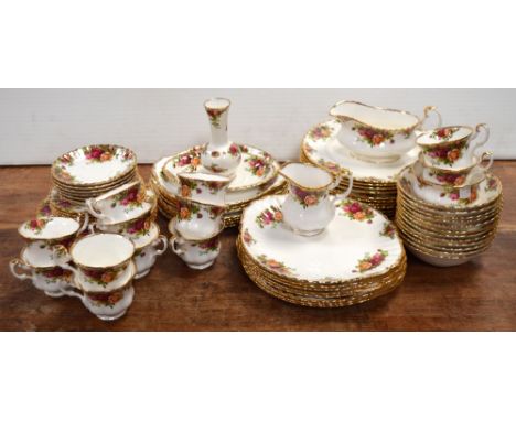 A large quantity of Royal Albert 'Old Country Roses', tea and dinner ware to include dinner plates, side plates, bowls, cups,