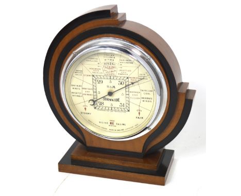 An Art Deco Short and Mason freestanding patent barometer, height 23cm.