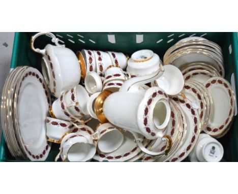 A small quantity of Paragon 'Elegance' tea ware to include dinner plates, cups, saucers, oval plates, teapot and coffee pot e