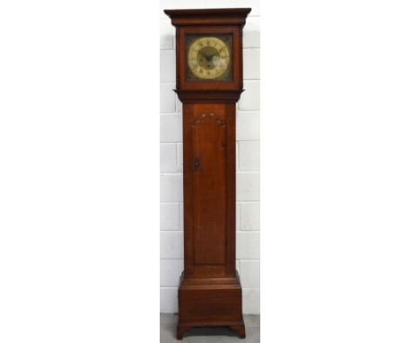 An 18th century oak eight day longcase clock the gilt dial set with Roman numerals and inscribed 'Geo. Dent Kirk Step N 1751'