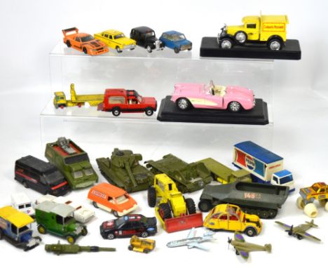 A quantity of Dinky military vehicles and accessories to include a 7.5cm tank destroyer, a Chieftain tank, a Shado 2 and a 15